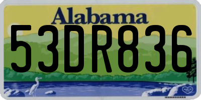AL license plate 53DR836