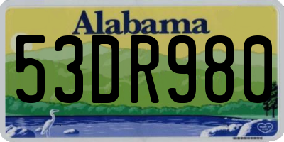 AL license plate 53DR980