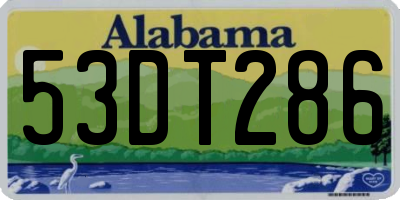 AL license plate 53DT286