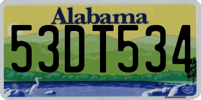 AL license plate 53DT534