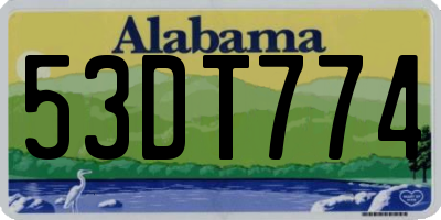 AL license plate 53DT774