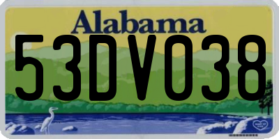 AL license plate 53DV038