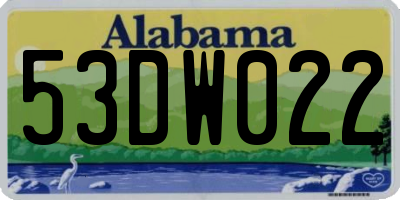 AL license plate 53DW022