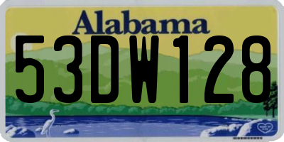 AL license plate 53DW128
