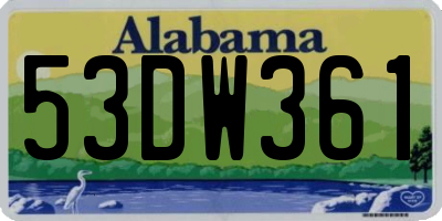 AL license plate 53DW361