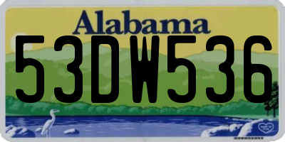 AL license plate 53DW536