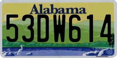AL license plate 53DW614