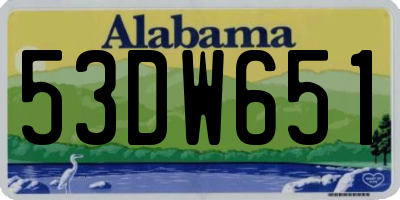 AL license plate 53DW651