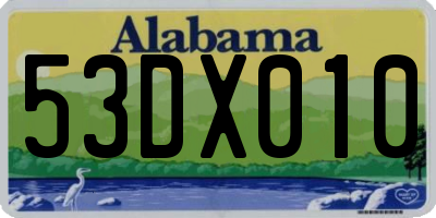 AL license plate 53DX010