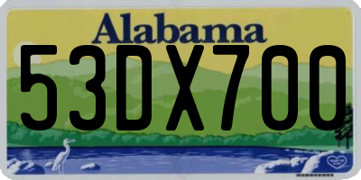 AL license plate 53DX700