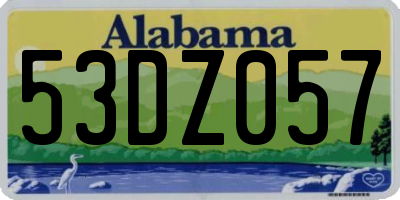 AL license plate 53DZ057