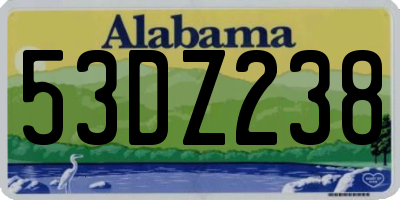 AL license plate 53DZ238