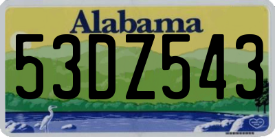 AL license plate 53DZ543