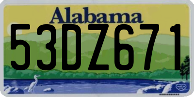 AL license plate 53DZ671