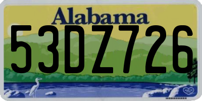 AL license plate 53DZ726