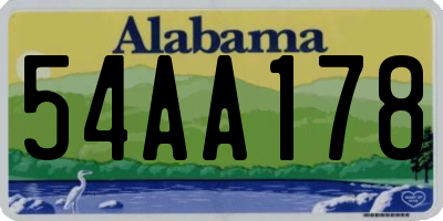 AL license plate 54AA178
