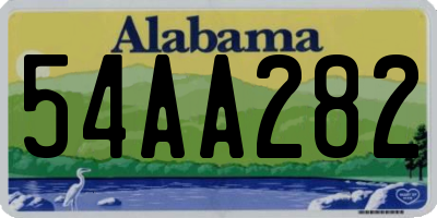 AL license plate 54AA282