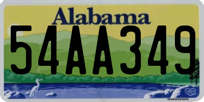 AL license plate 54AA349