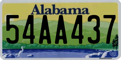 AL license plate 54AA437