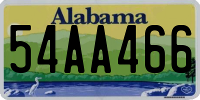 AL license plate 54AA466