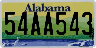 AL license plate 54AA543