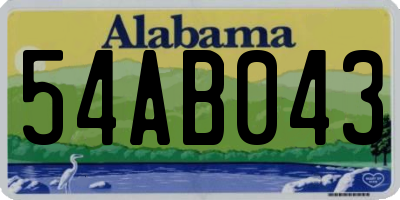 AL license plate 54AB043