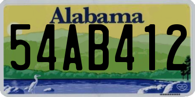 AL license plate 54AB412