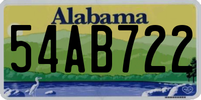 AL license plate 54AB722