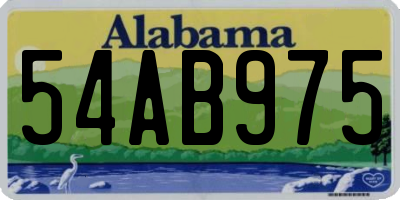 AL license plate 54AB975