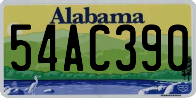 AL license plate 54AC390