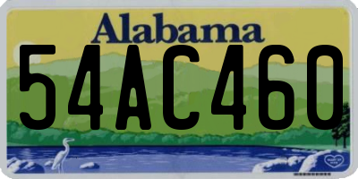AL license plate 54AC460