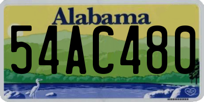 AL license plate 54AC480