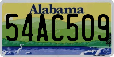 AL license plate 54AC509