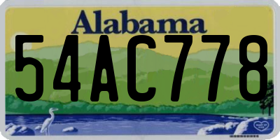 AL license plate 54AC778