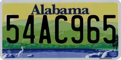 AL license plate 54AC965