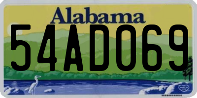 AL license plate 54AD069