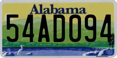 AL license plate 54AD094