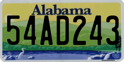 AL license plate 54AD243