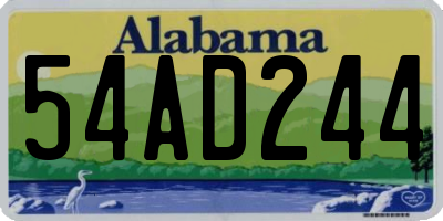 AL license plate 54AD244