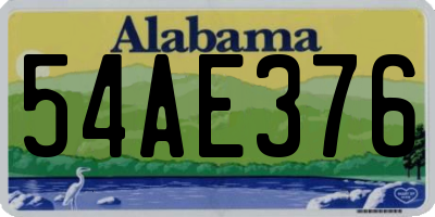 AL license plate 54AE376