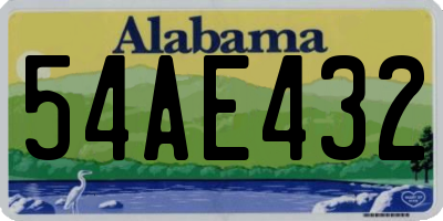 AL license plate 54AE432