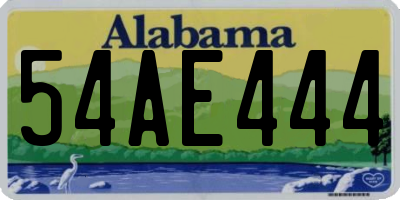 AL license plate 54AE444
