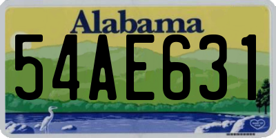 AL license plate 54AE631