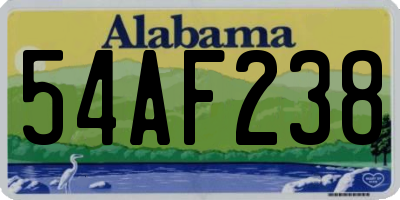 AL license plate 54AF238