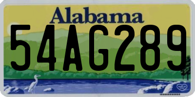 AL license plate 54AG289
