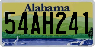 AL license plate 54AH241