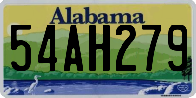 AL license plate 54AH279