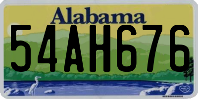 AL license plate 54AH676