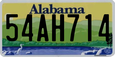 AL license plate 54AH714