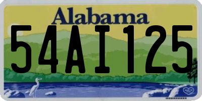 AL license plate 54AI125